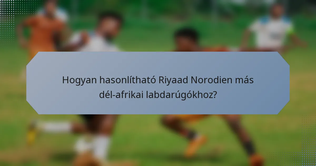 Hogyan hasonlítható Riyaad Norodien más dél-afrikai labdarúgókhoz?
