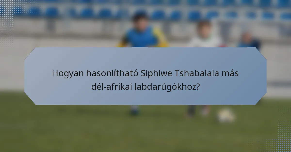Hogyan hasonlítható Siphiwe Tshabalala más dél-afrikai labdarúgókhoz?
