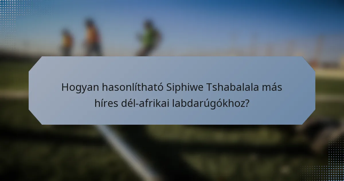 Hogyan hasonlítható Siphiwe Tshabalala más híres dél-afrikai labdarúgókhoz?