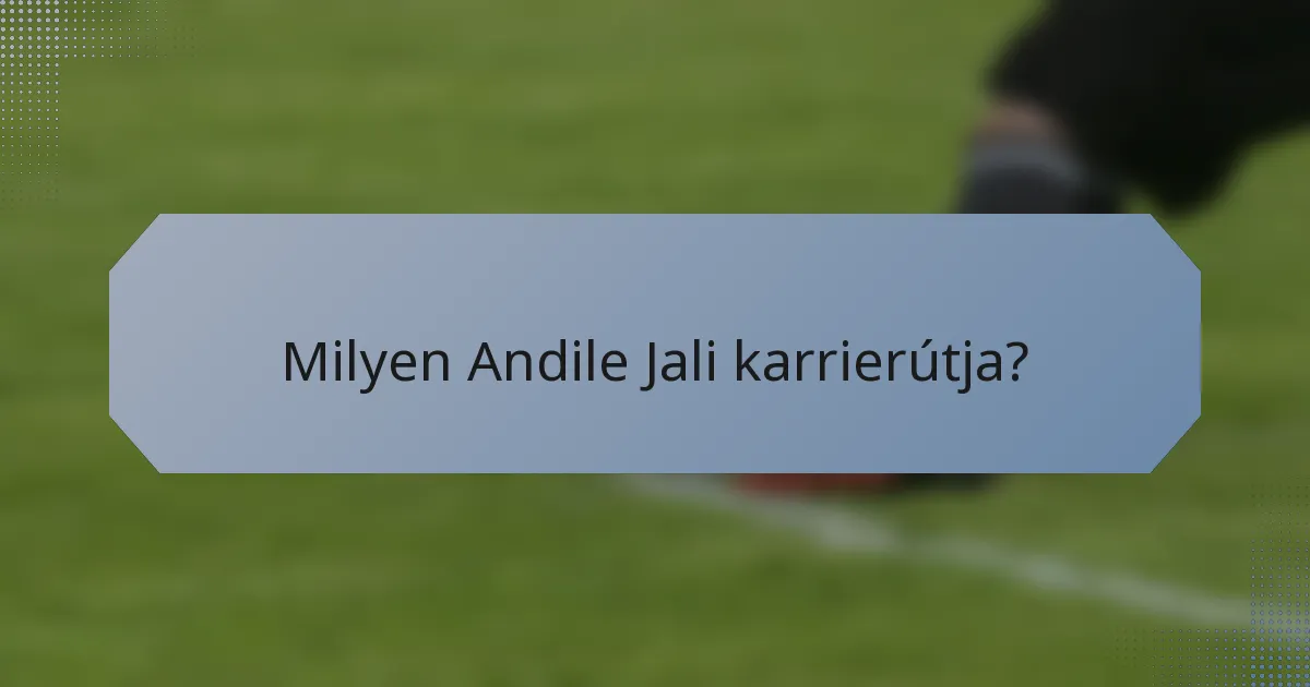 Milyen Andile Jali karrierútja?